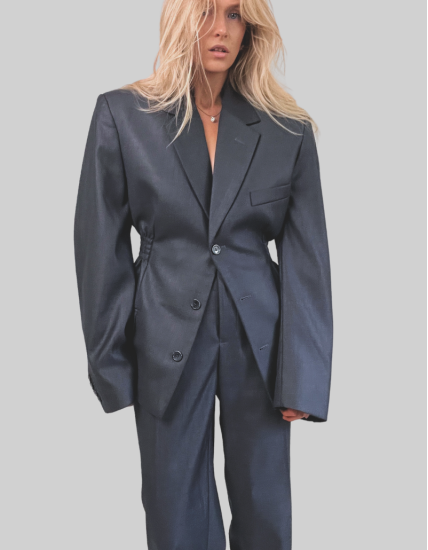 2-CZĘŚCIOWY TALIOWANY GARNITUR - grafitowy