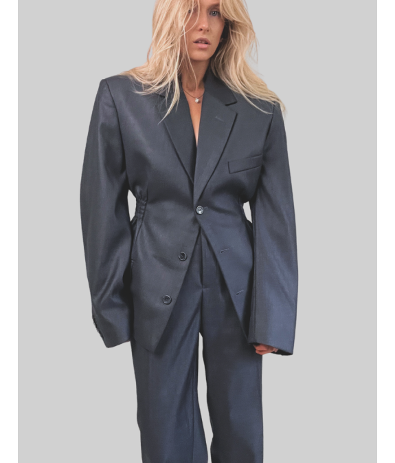 2-CZĘŚCIOWY TALIOWANY GARNITUR - grafitowy